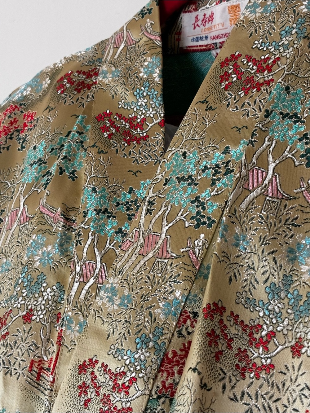 Vintage 1980’s, Hangzhou China 100% Silk Robe, Collector Grade, Original Tags-M - Picture 2 of 14